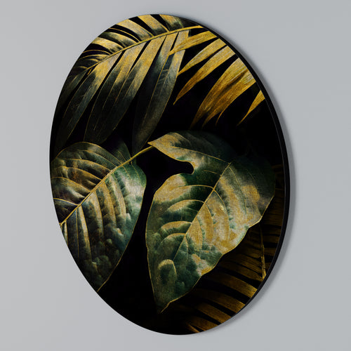 ENIGMATIC FOLIAGE TWILIGHT Arte de pared redondo