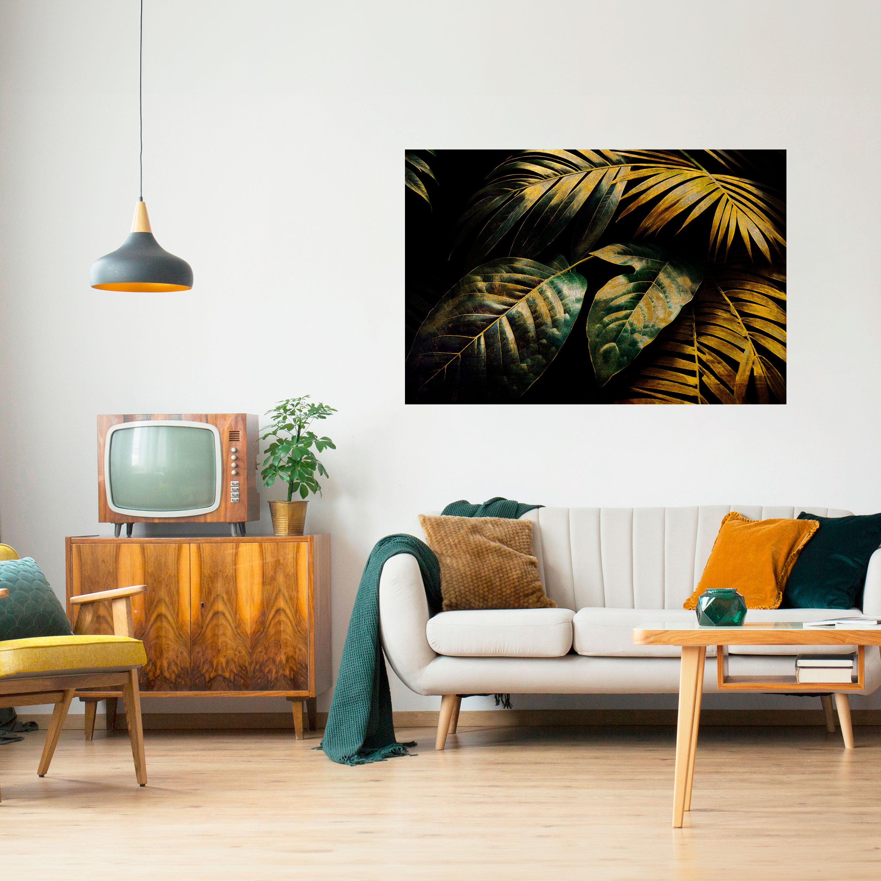 Póster horizontal autoadhesivo "Enigmatic Follaje Crepúsculo"