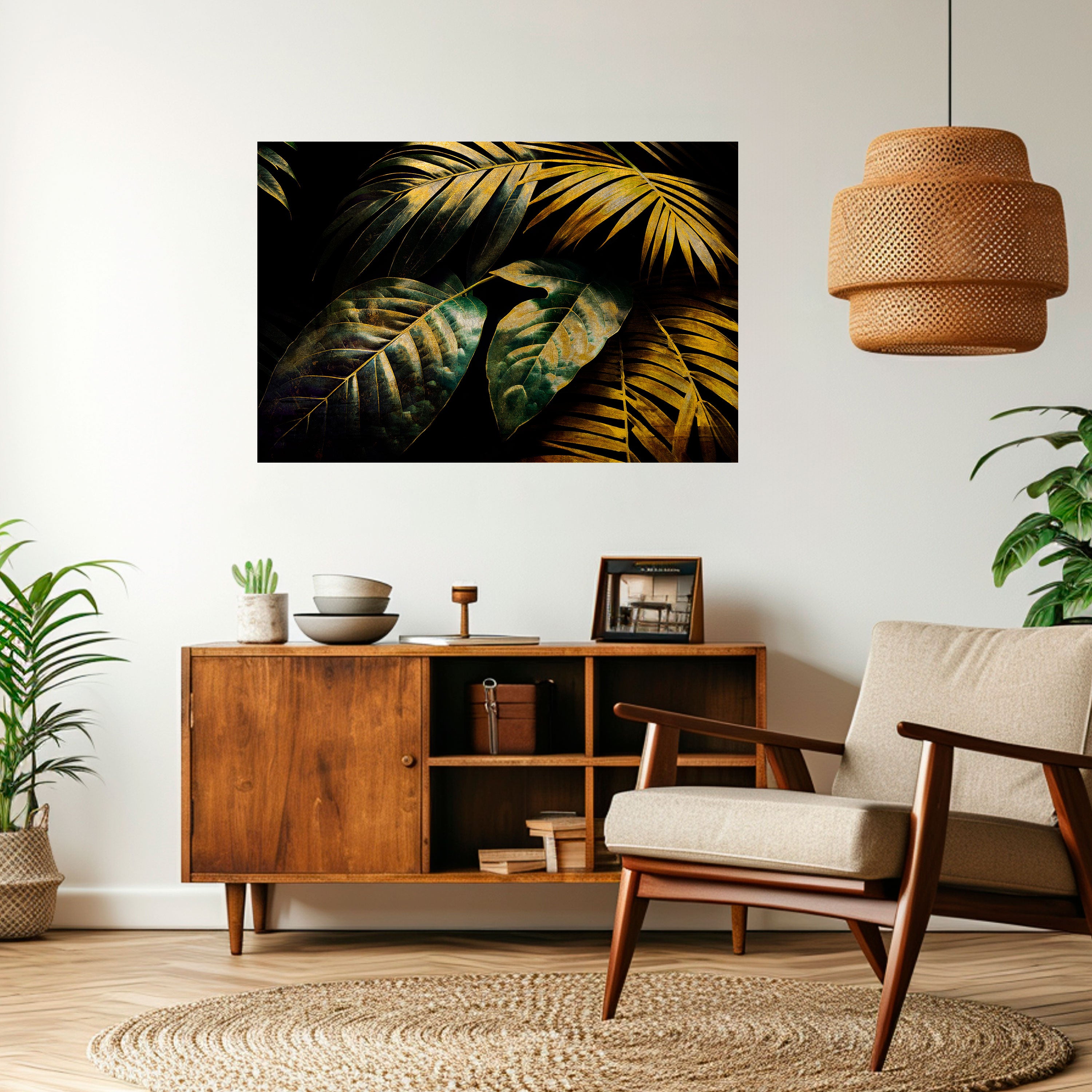 Póster horizontal autoadhesivo "Enigmatic Follaje Crepúsculo"