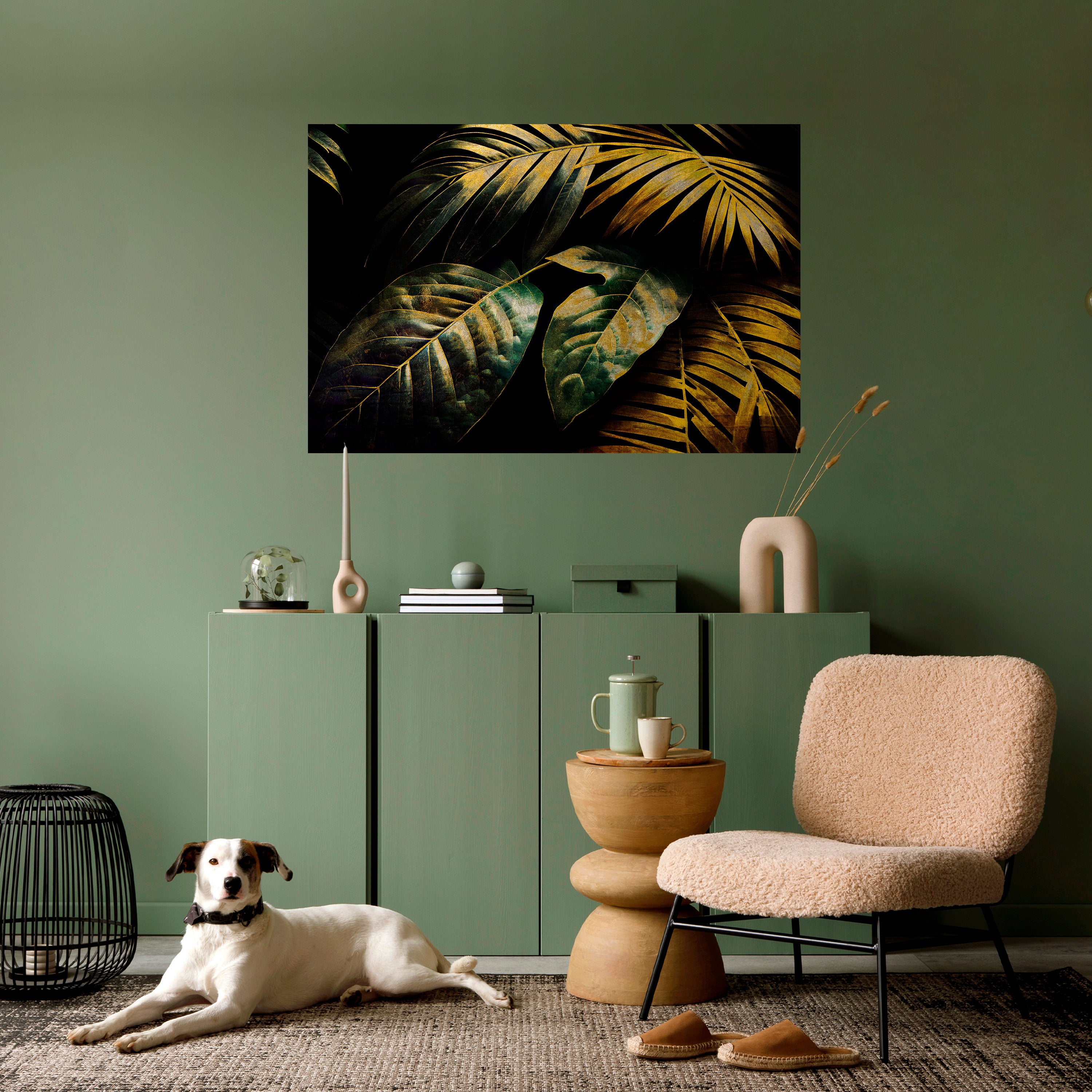 Póster horizontal autoadhesivo "Enigmatic Follaje Crepúsculo"