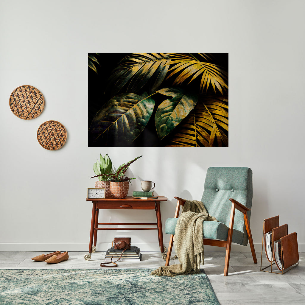 Póster horizontal autoadhesivo "Enigmatic Follaje Crepúsculo"