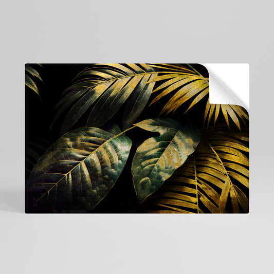 ENIGMATIC FOLIAGE TWILIGHT Póster adhesivo horizontal