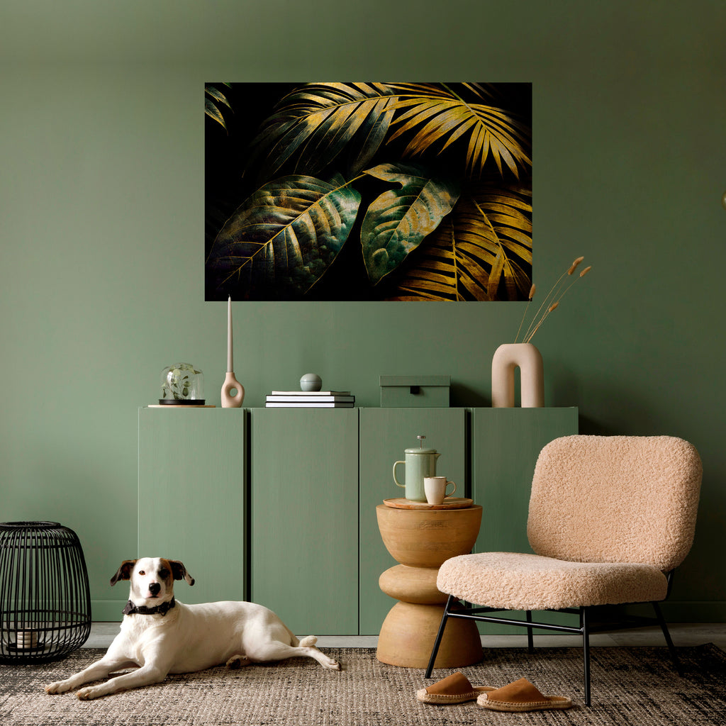 Póster horizontal autoadhesivo "Enigmatic Follaje Crepúsculo"