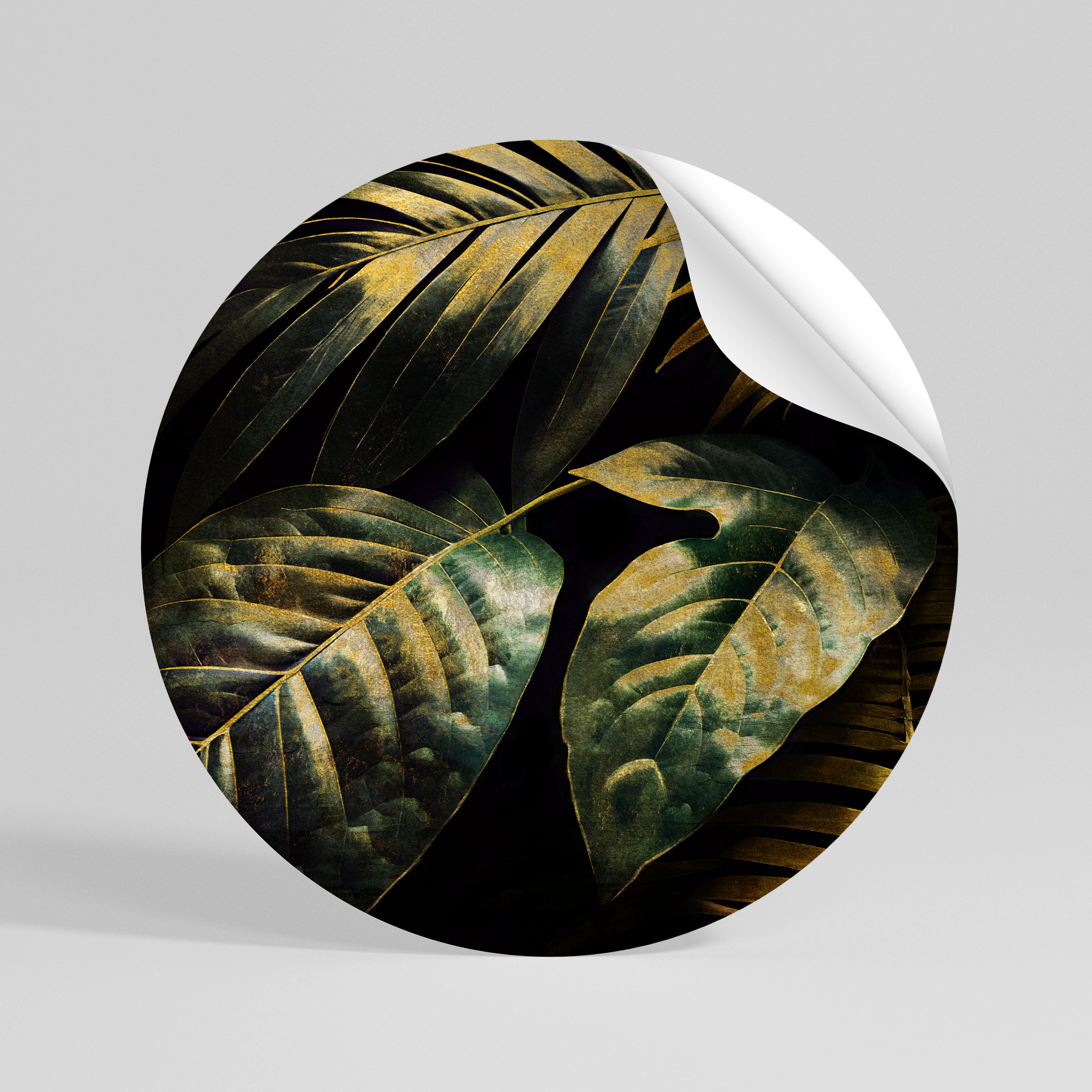 ENIGMATIC FOLIAGE TWILIGHT Vinilo adhesivo redondo