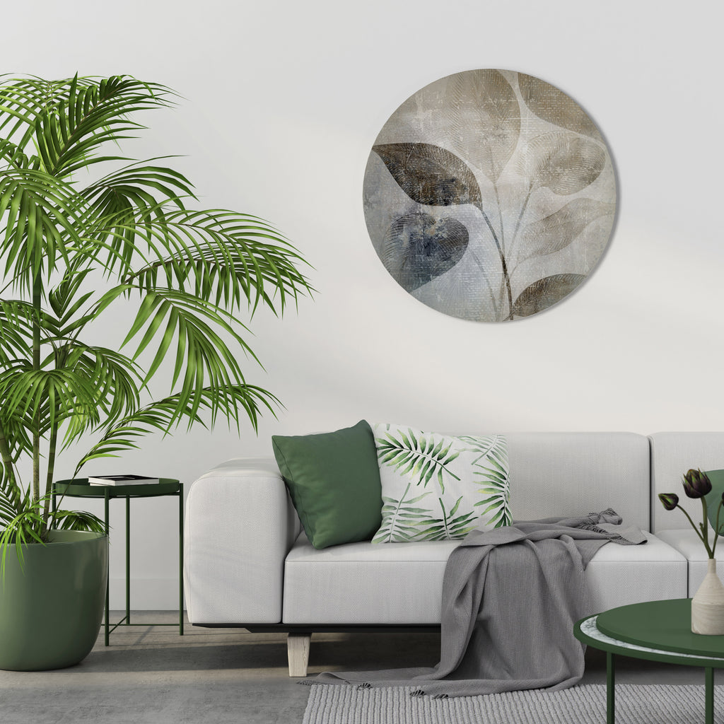 SERENE BOTANICAL HARMONY Round Wall Art