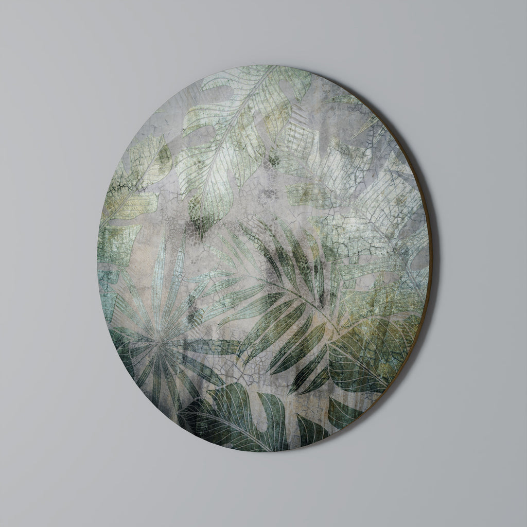 HARMONY IN GREENERY Round Wall Art