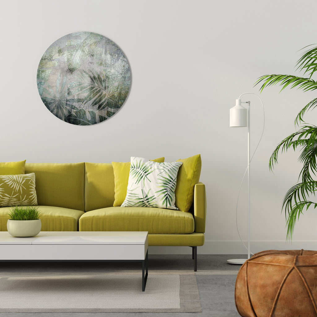 HARMONY IN GREENERY Round Wall Art