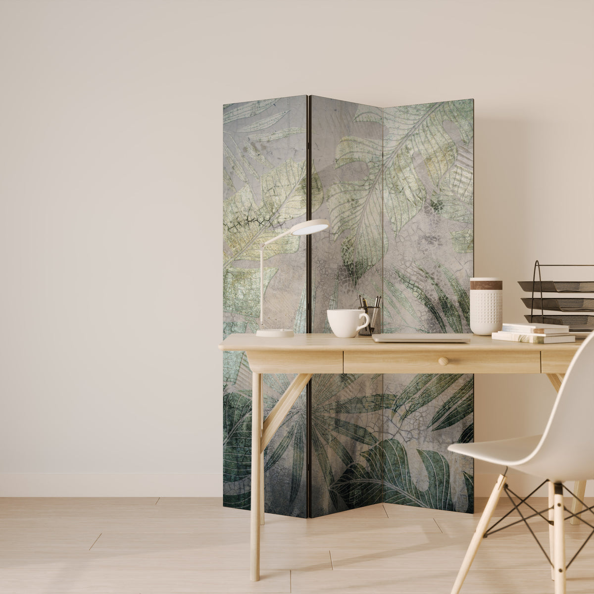 HARMONY IN GREENERY Biombo de 3 paneles