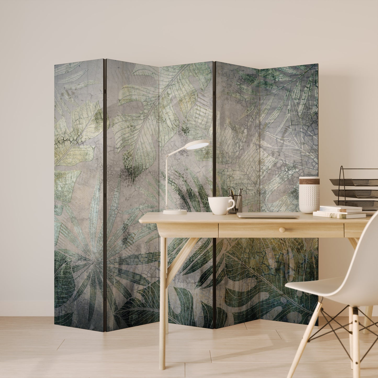 HARMONY IN GREENERY Biombo de 5 paneles