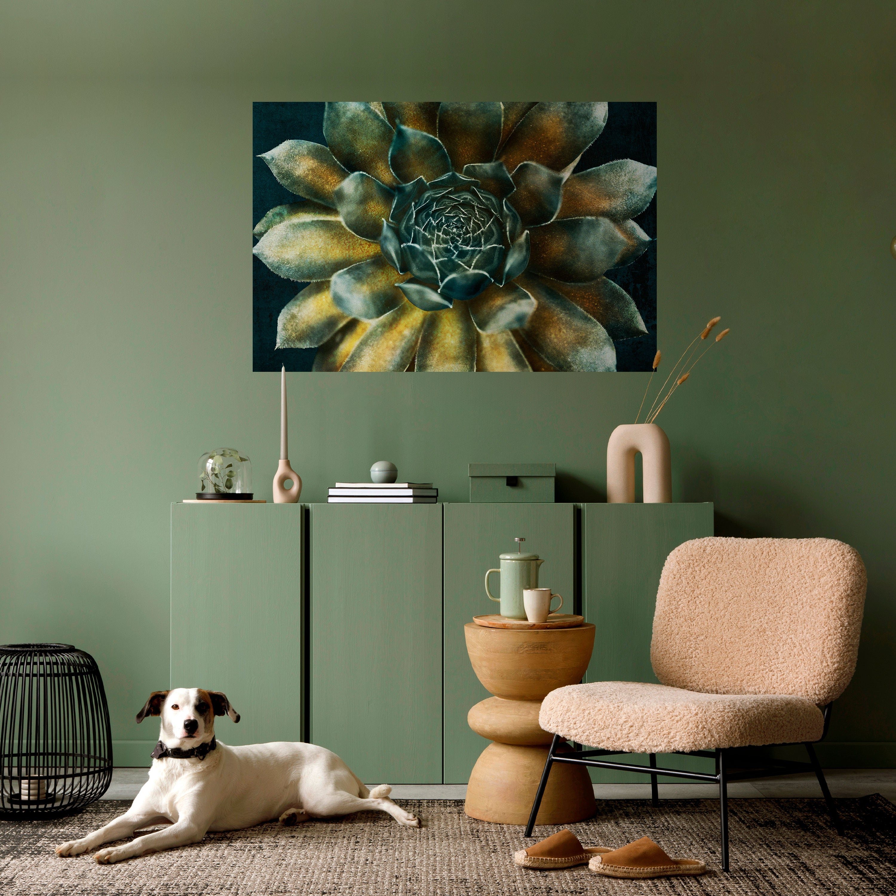 Póster horizontal autoadhesivo "MÍSTICO SUCULENT WHIRL"