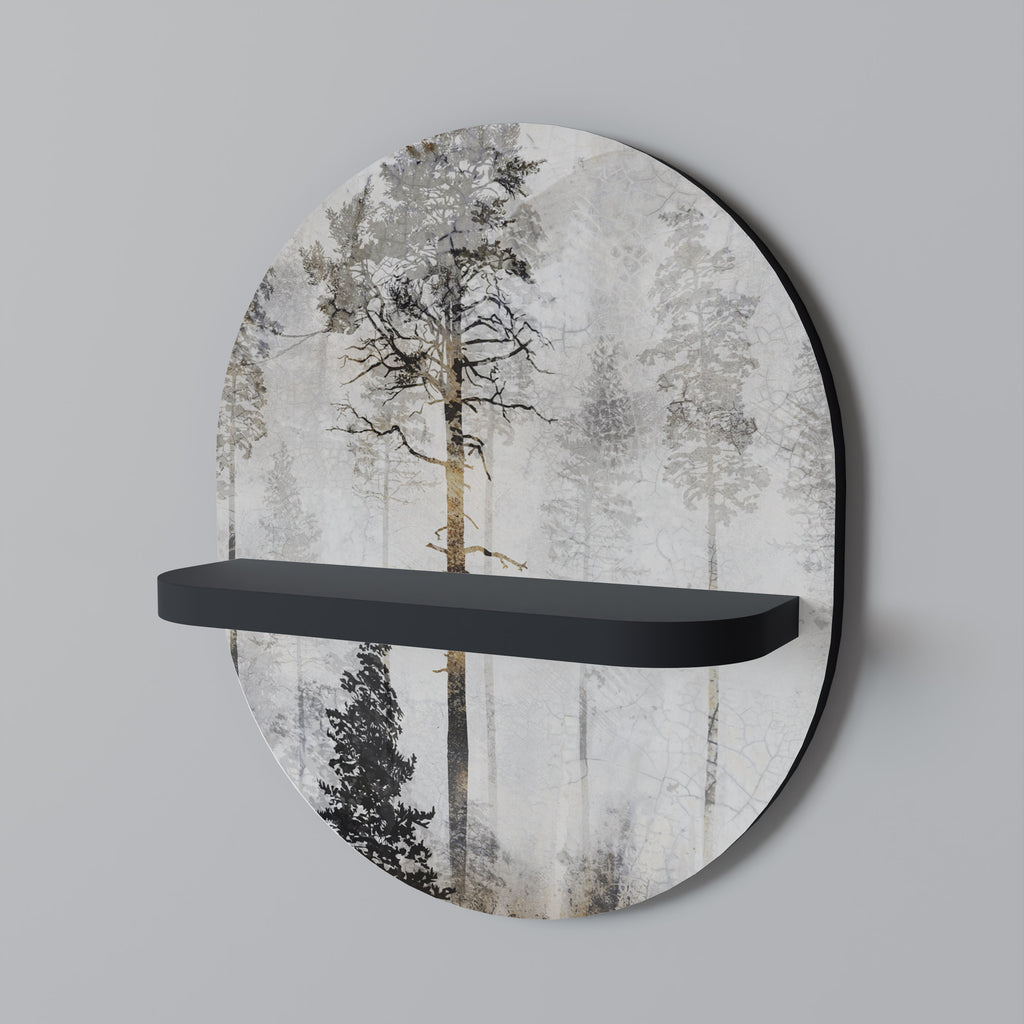 Estantería de arte ovalada FADE IN THE TREE con acabado negro