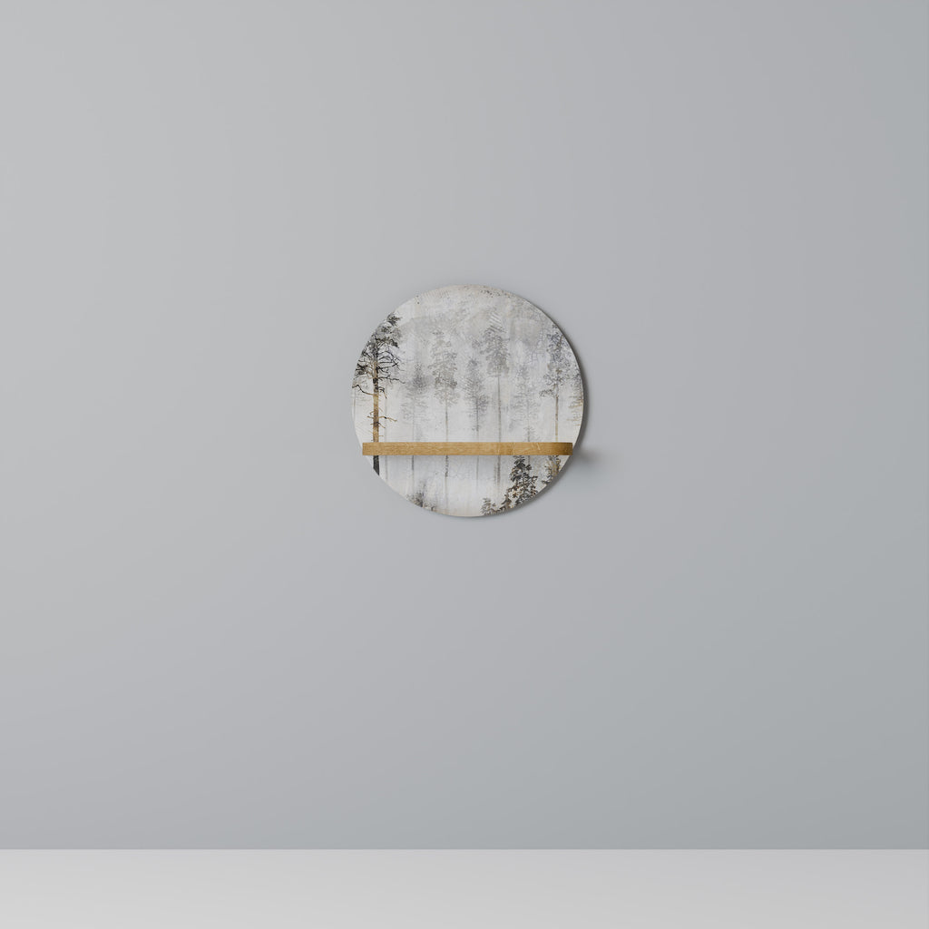 Estantería de arte redonda con efecto roble FADE IN THE TREE