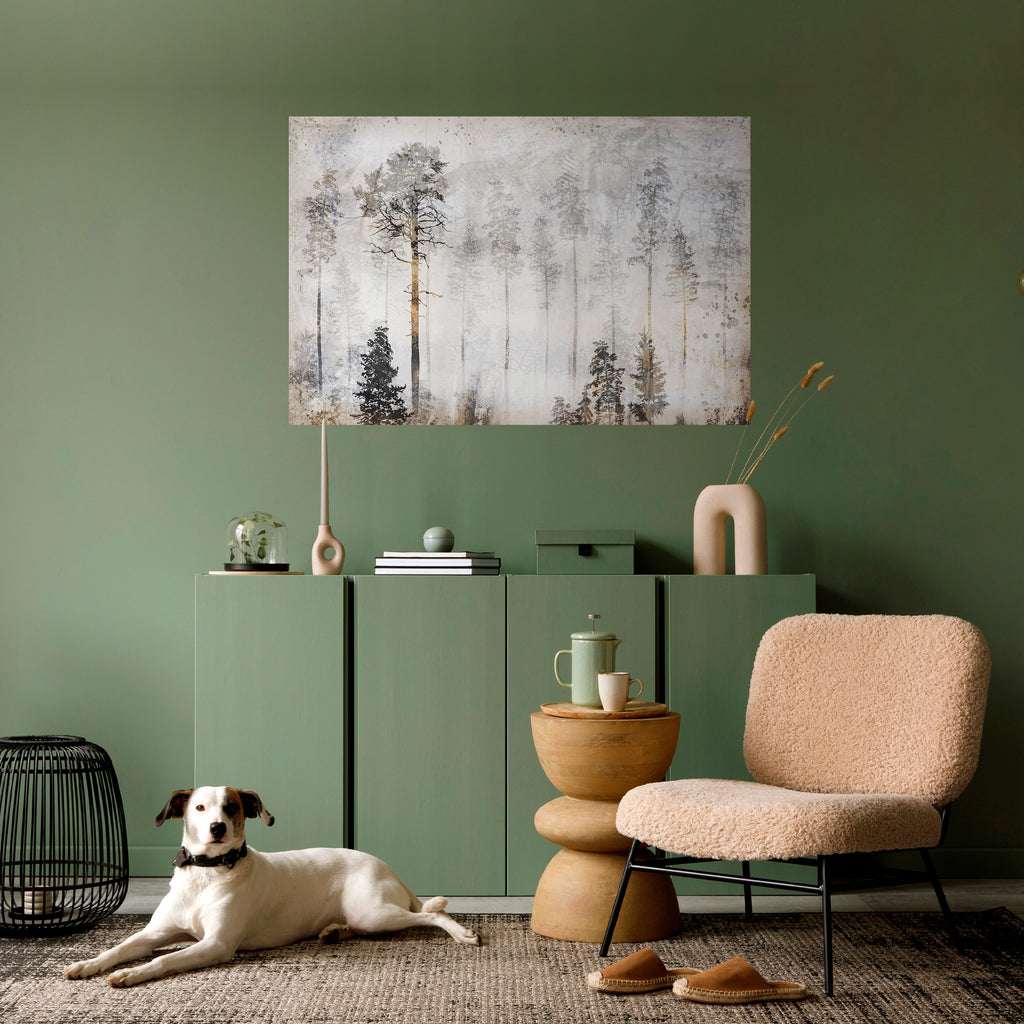 DESVANECIMIENTO EN LOS ÁRBOLES Póster horizontal despegable y adhesivo