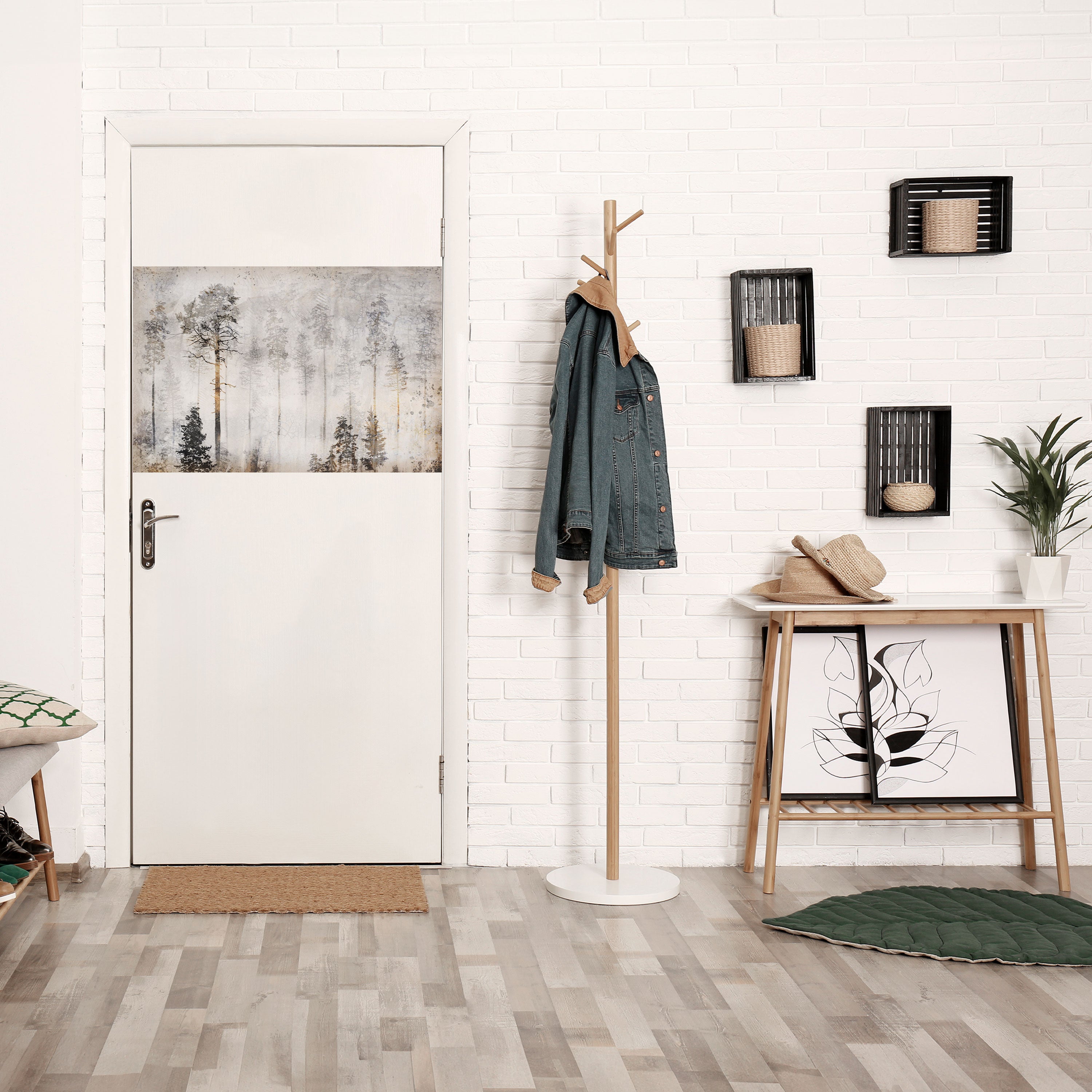 DESVANECIMIENTO EN LOS ÁRBOLES Póster horizontal despegable y adhesivo