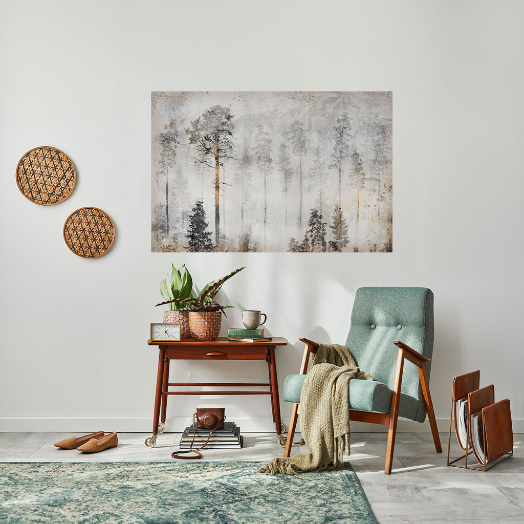 DESVANECIMIENTO EN LOS ÁRBOLES Póster horizontal despegable y adhesivo