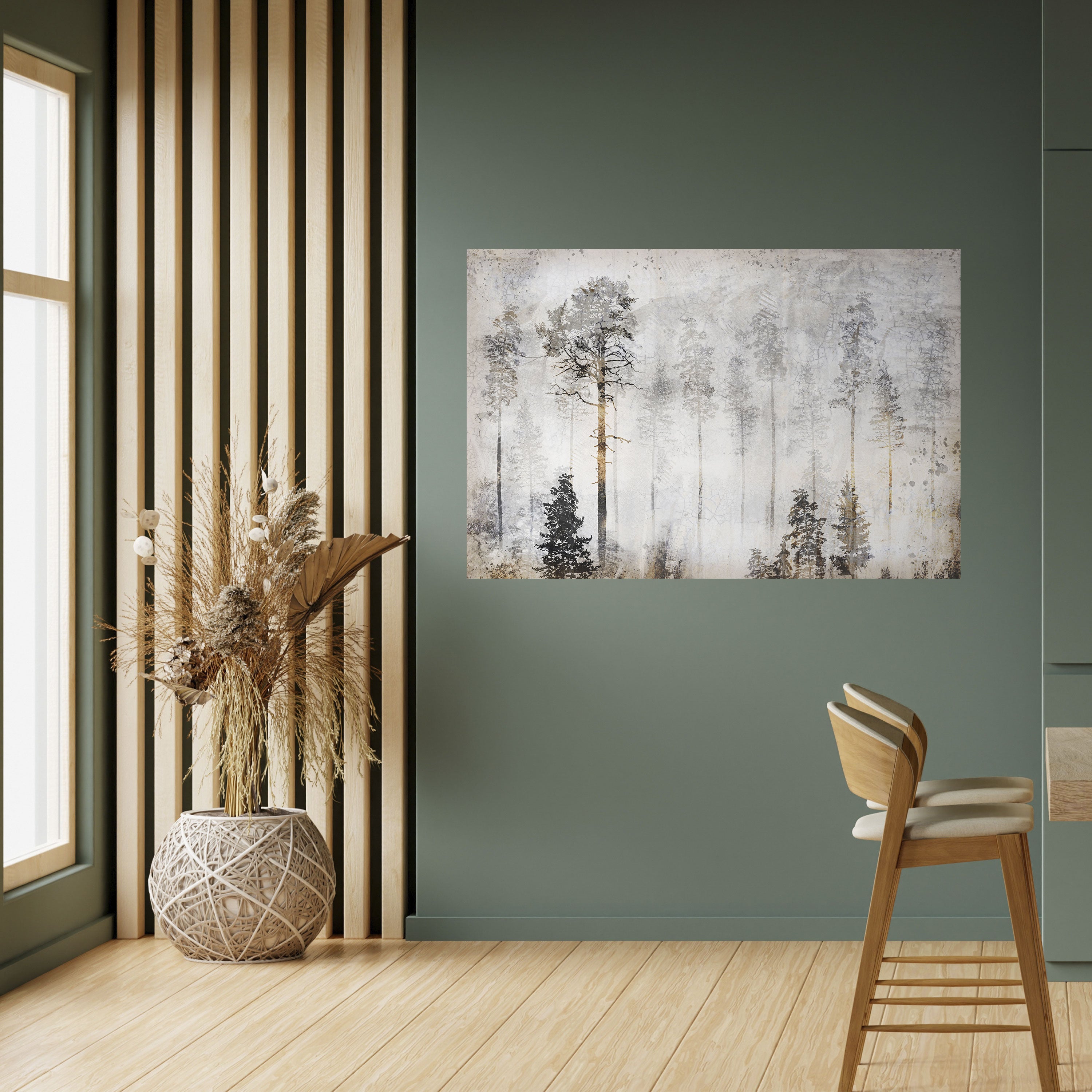 DESVANECIMIENTO EN LOS ÁRBOLES Póster horizontal despegable y adhesivo