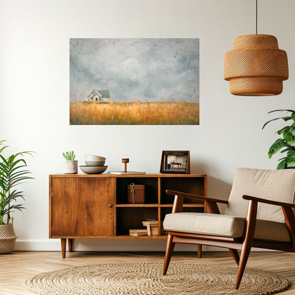 Póster horizontal autoadhesivo "Campos de luz que se desvanece"