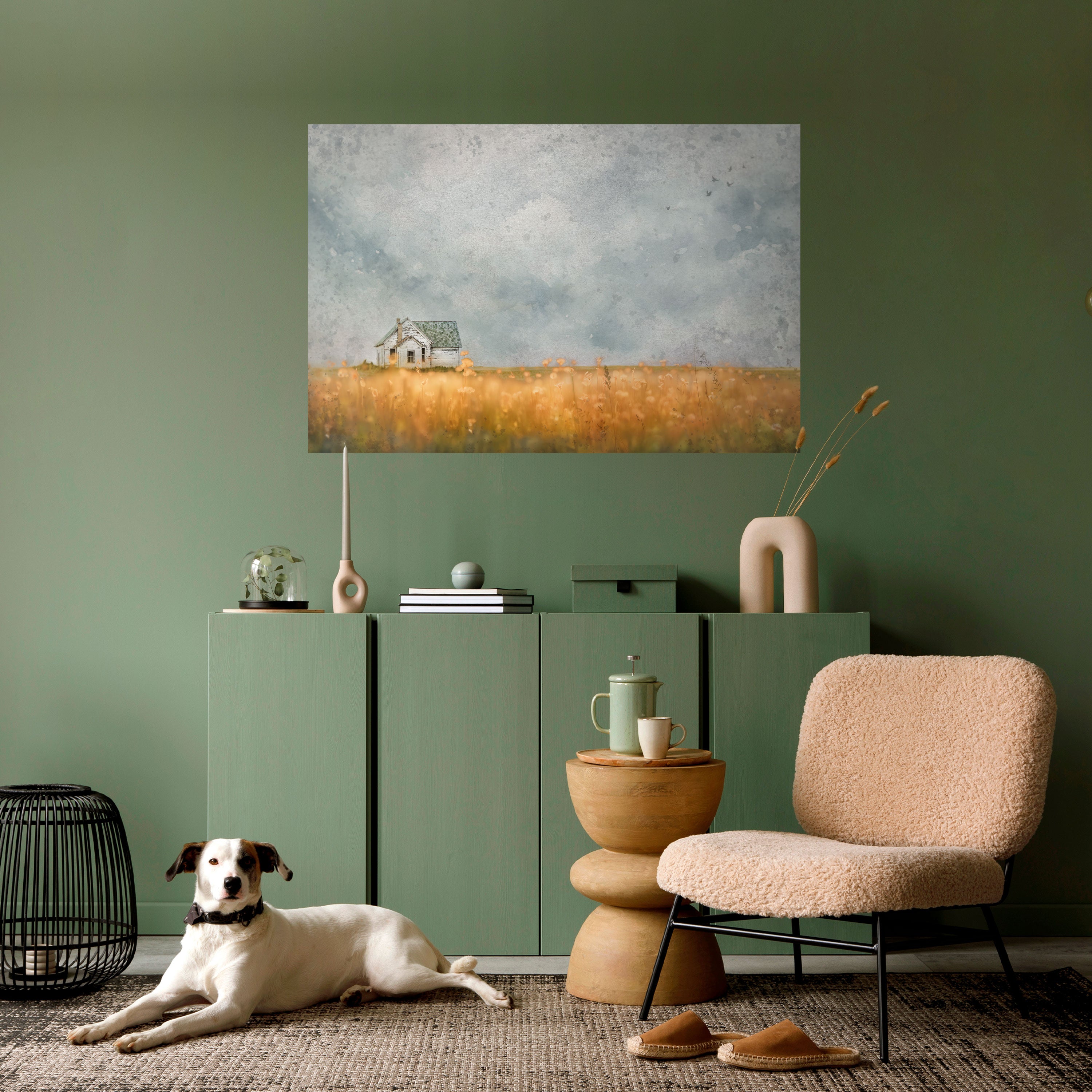 Póster horizontal autoadhesivo "Campos de luz que se desvanece"