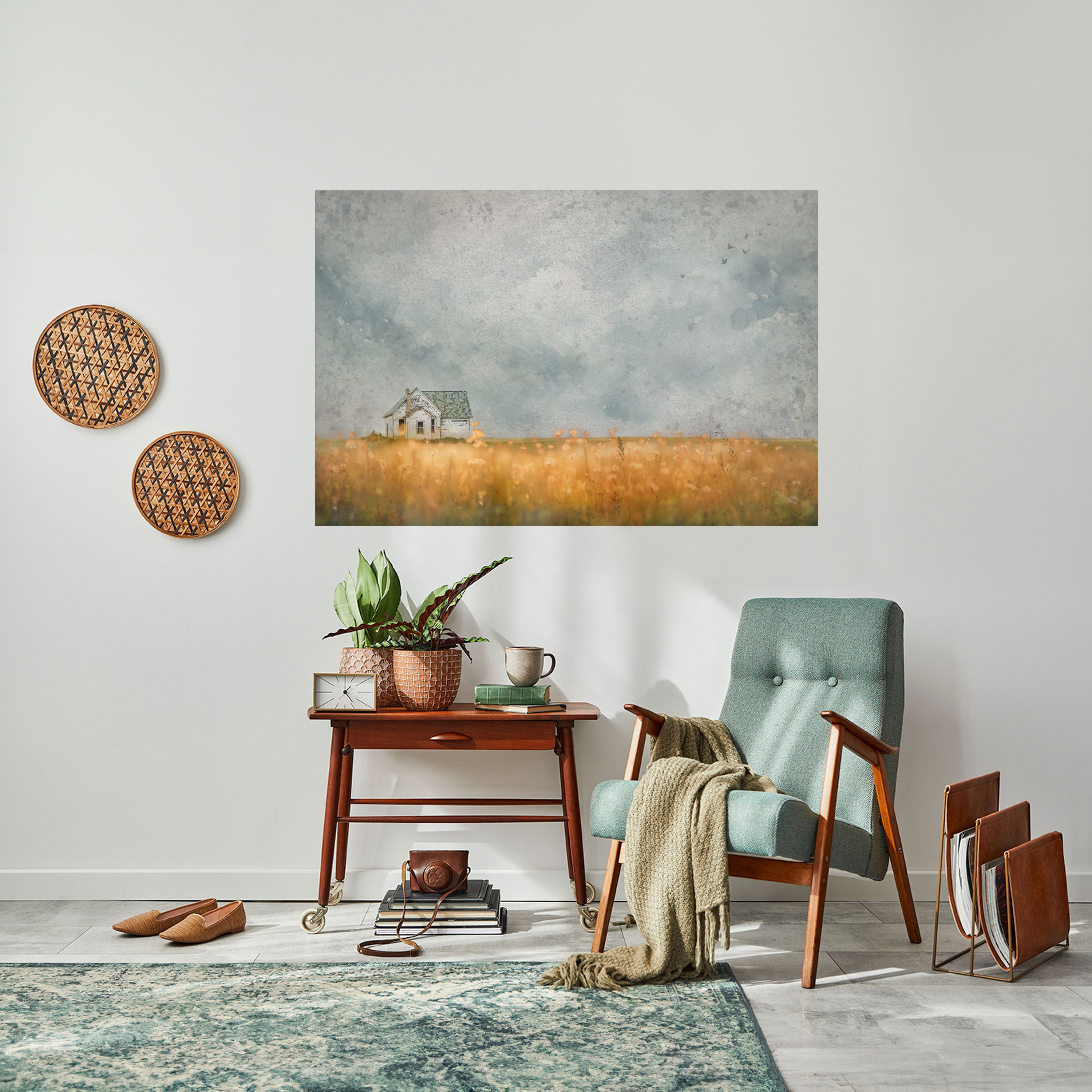 Póster horizontal autoadhesivo "Campos de luz que se desvanece"