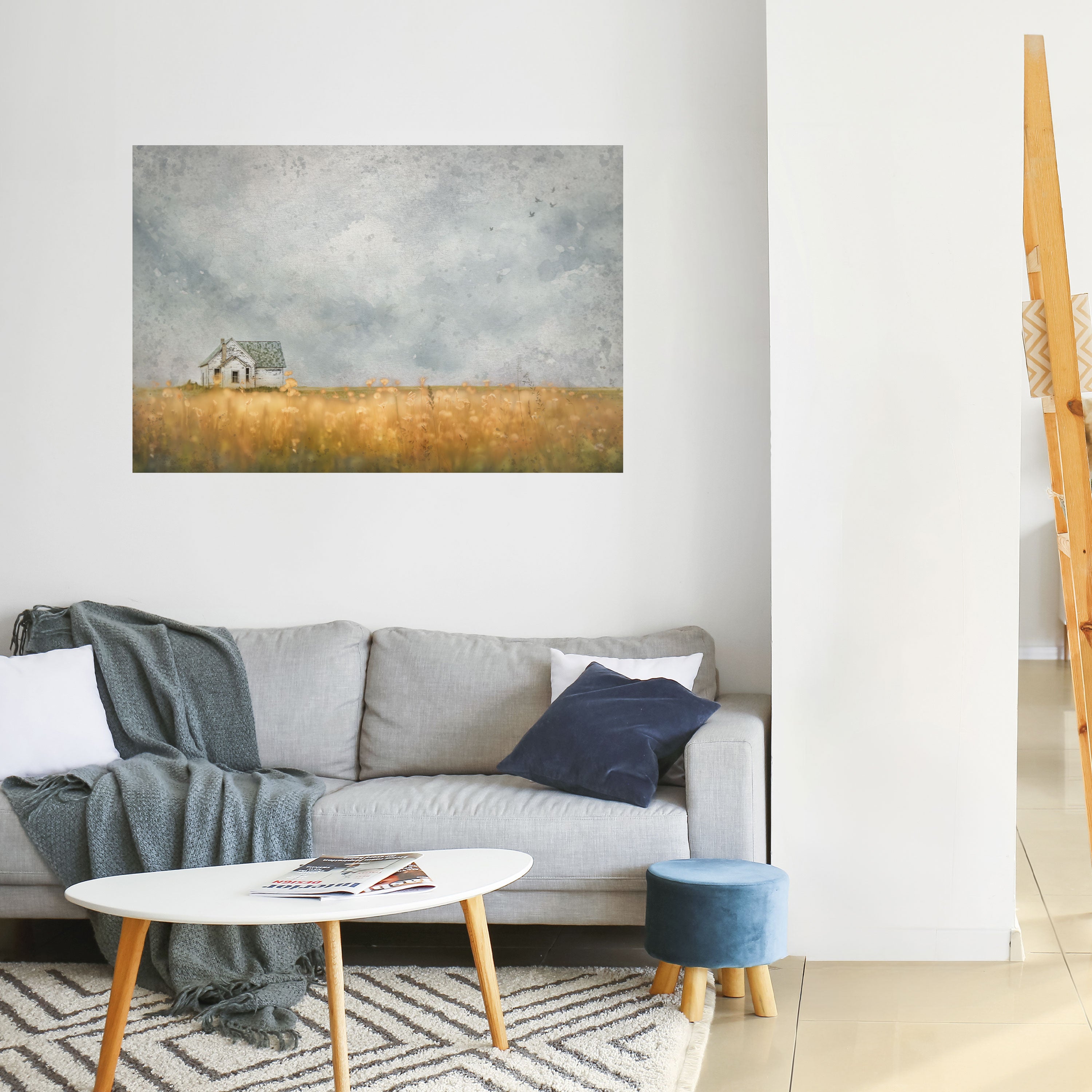 Póster horizontal autoadhesivo "Campos de luz que se desvanece"