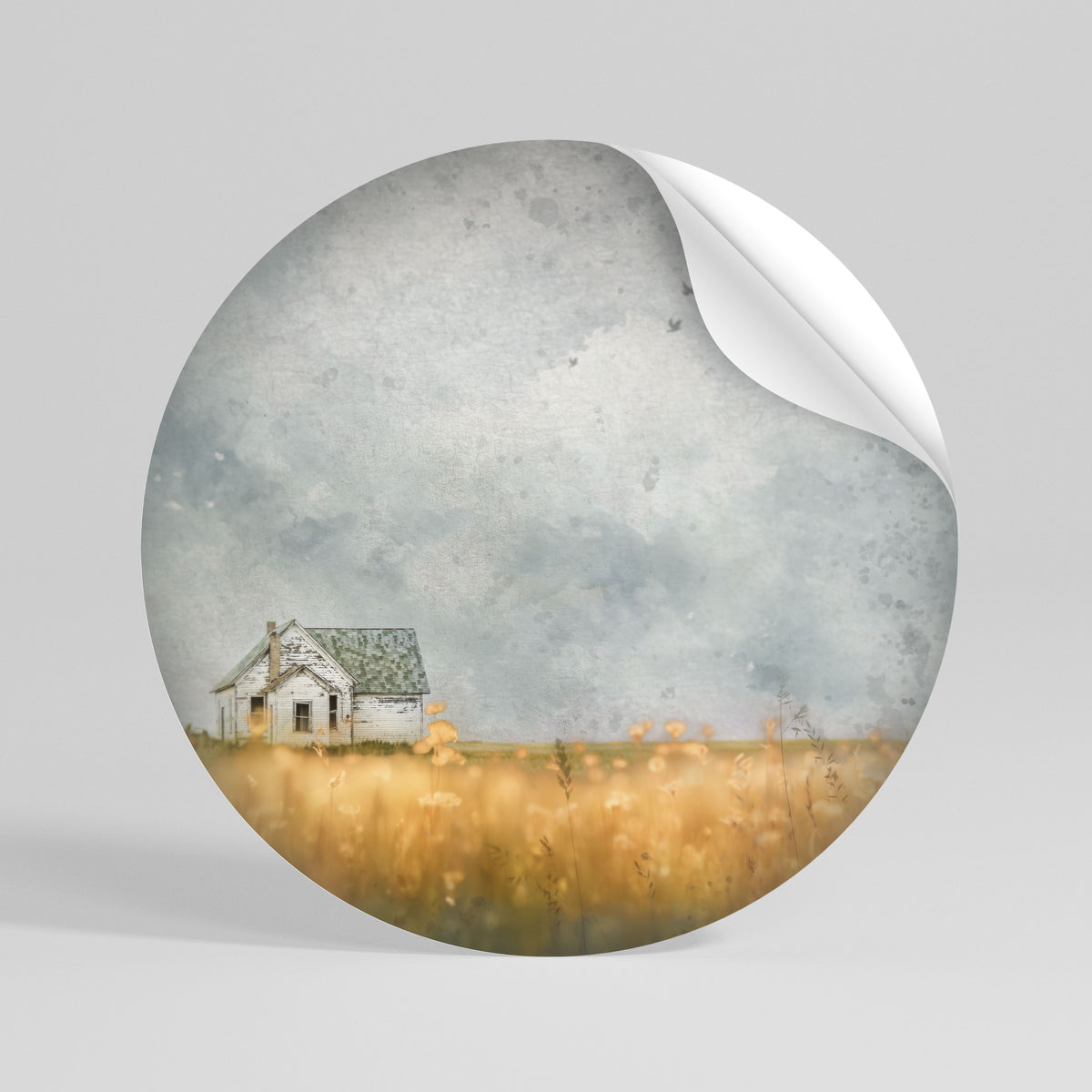 FIELDS OF FADING LIGHT Vinilo adhesivo redondo