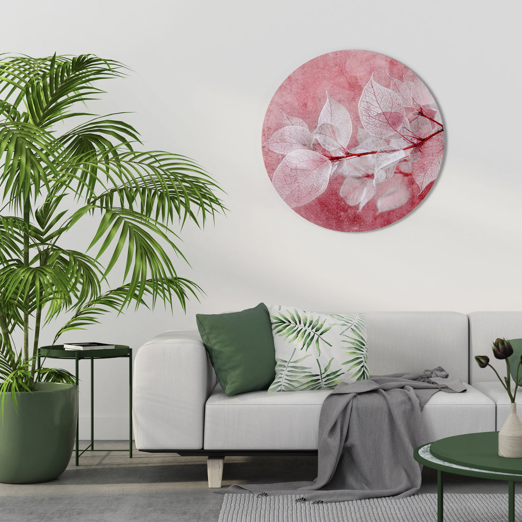 ETHERAL PETAL GLOW Round Wall Art