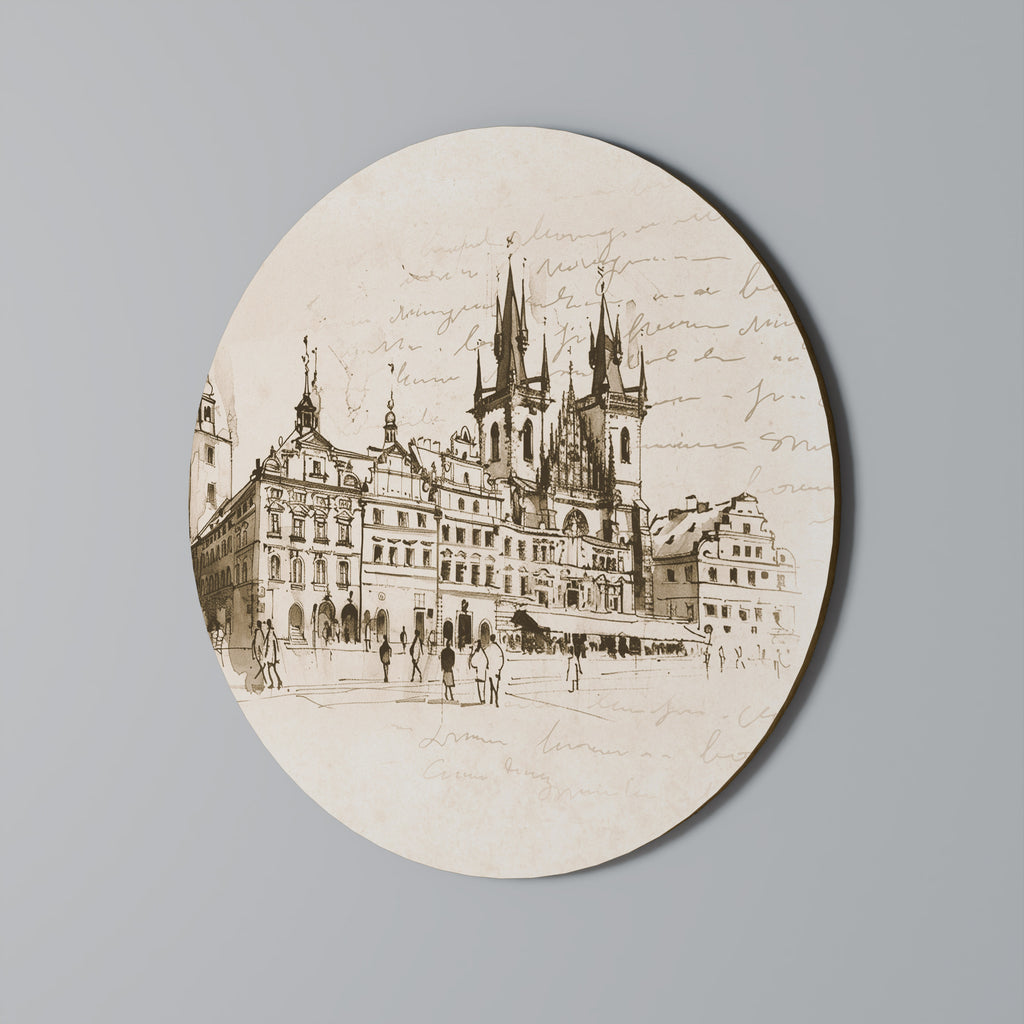 WHISPERS OF ARCHITECTURE Round Wall Art