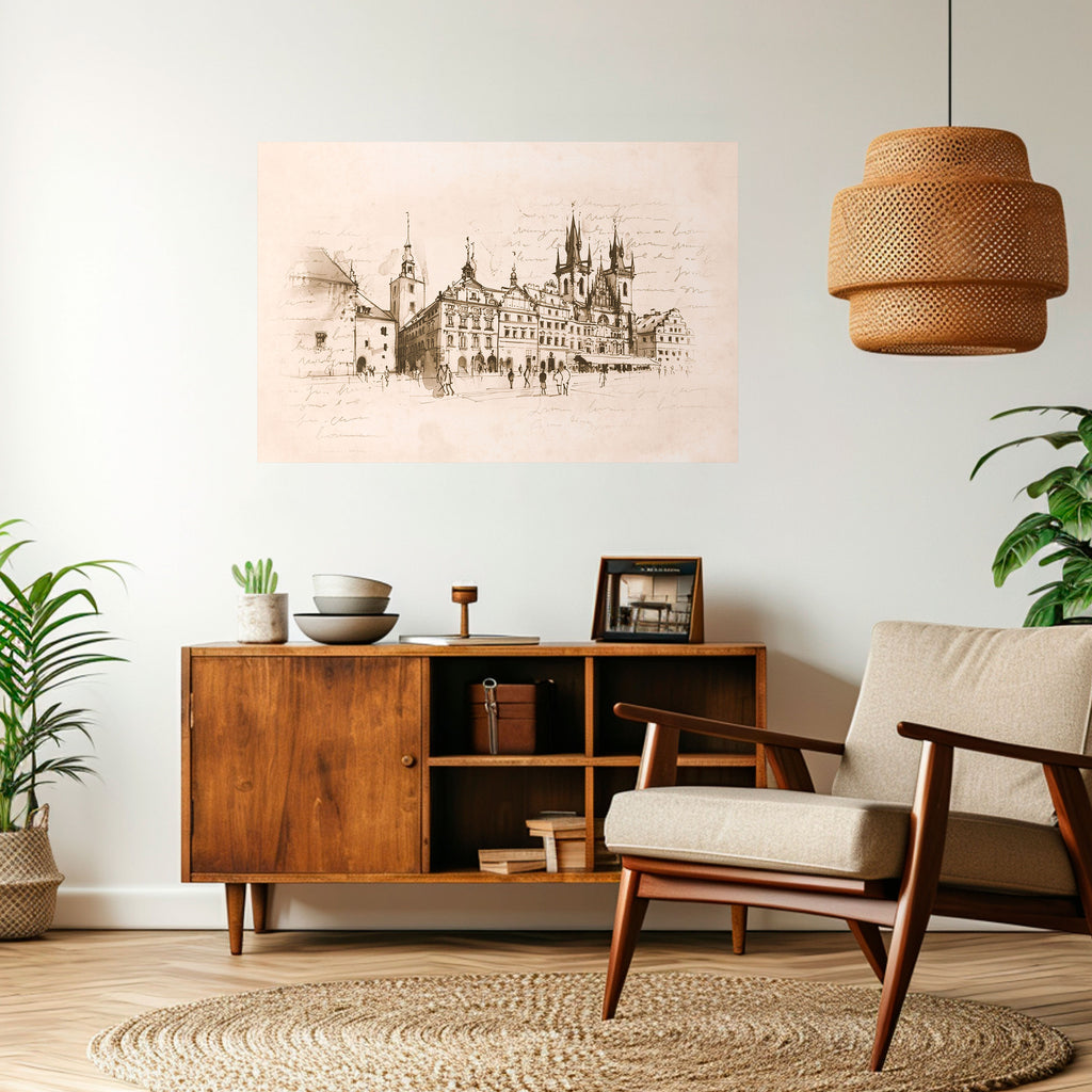 Susurros de arquitectura Póster horizontal autoadhesivo