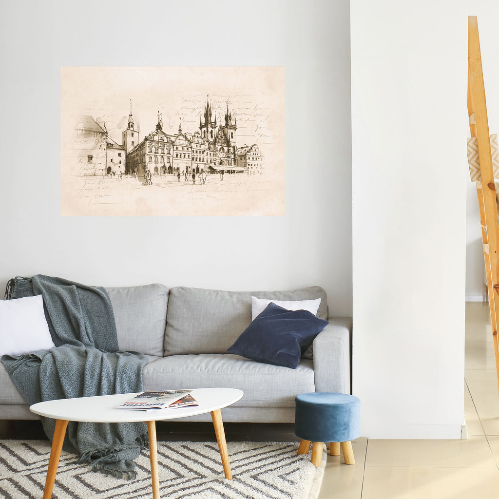 Susurros de arquitectura Póster horizontal autoadhesivo