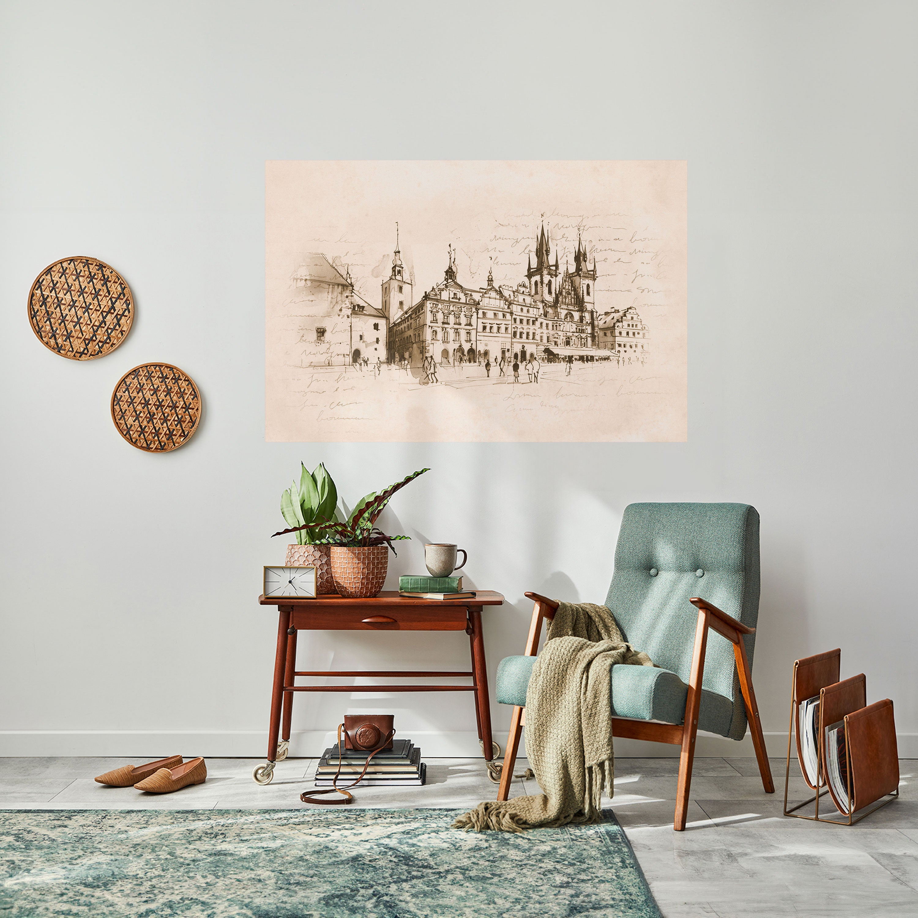 Susurros de arquitectura Póster horizontal autoadhesivo