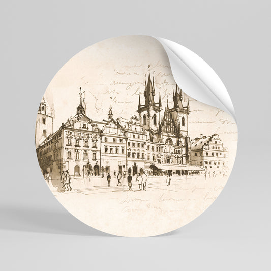 WHISPERS OF ARCHITECTURE Vinilo adhesivo redondo