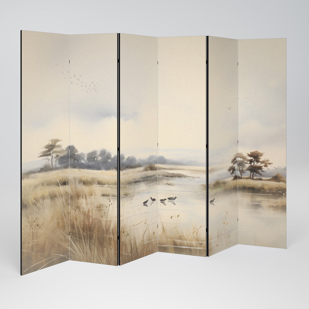 Biombo decorativo LAKESIDE NOSTALGY de 6 paneles