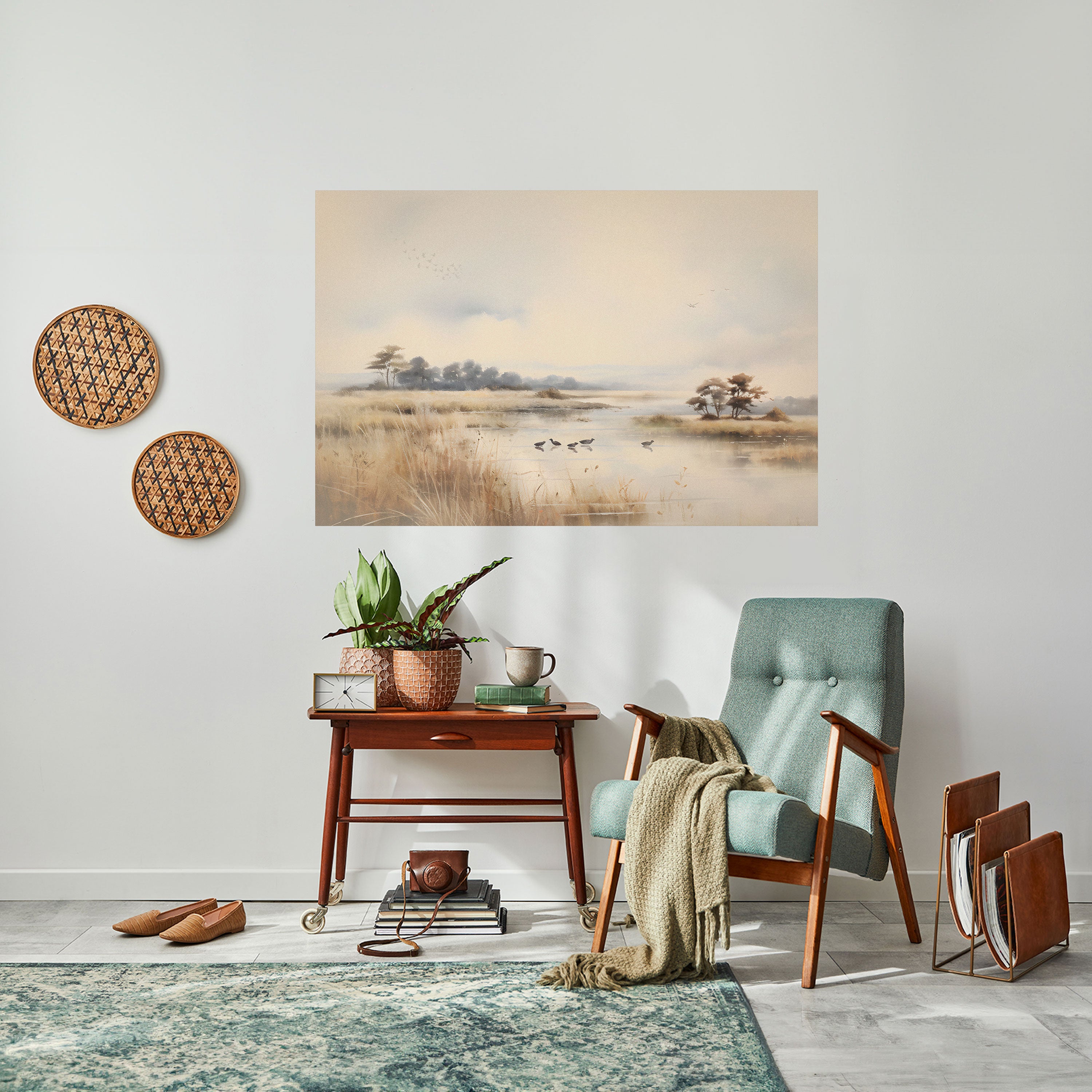 Póster horizontal autoadhesivo LAKESIDE NOSTALGY