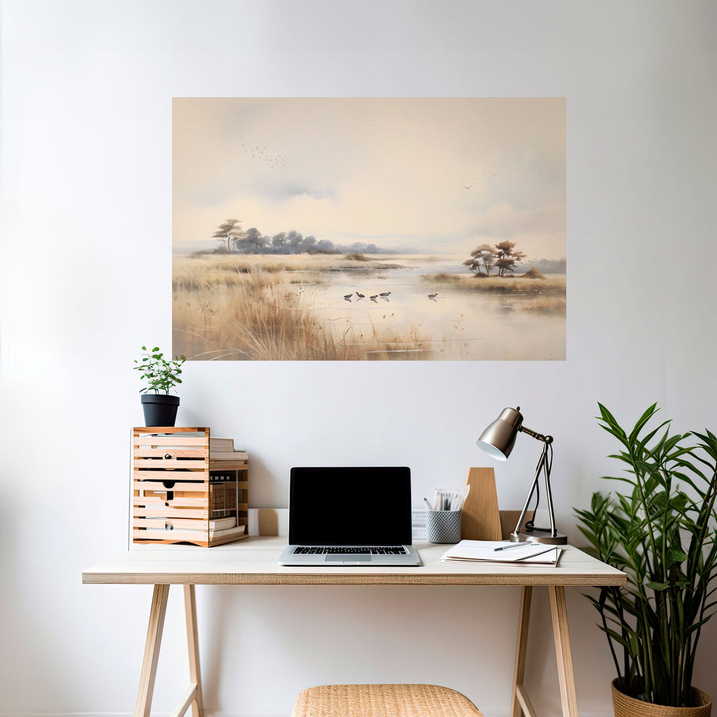 Póster horizontal autoadhesivo LAKESIDE NOSTALGY