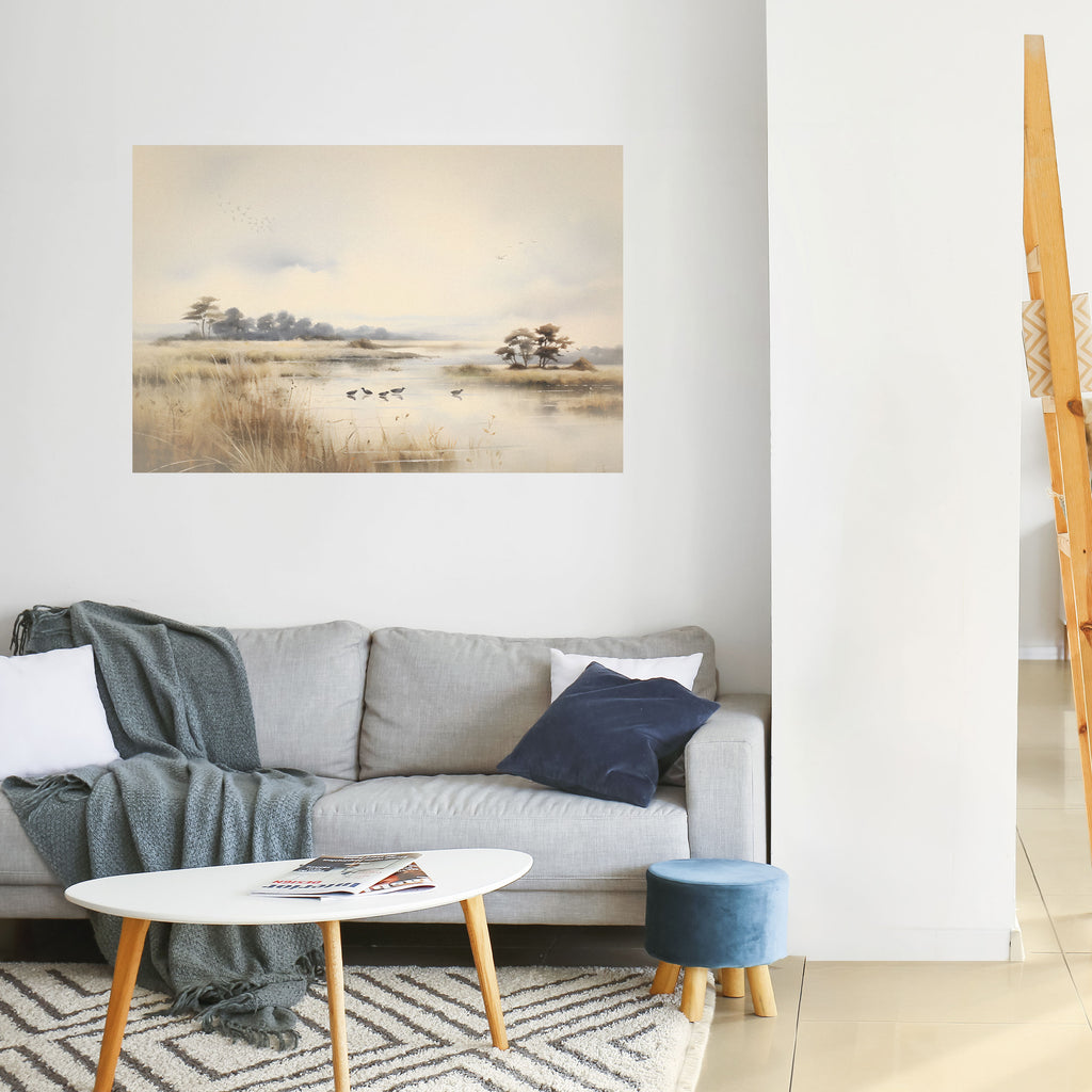 Póster horizontal autoadhesivo LAKESIDE NOSTALGY