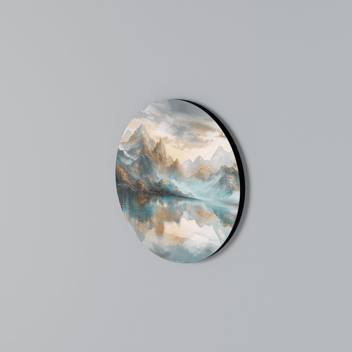 AZURE SUMMITS Arte de pared redondo