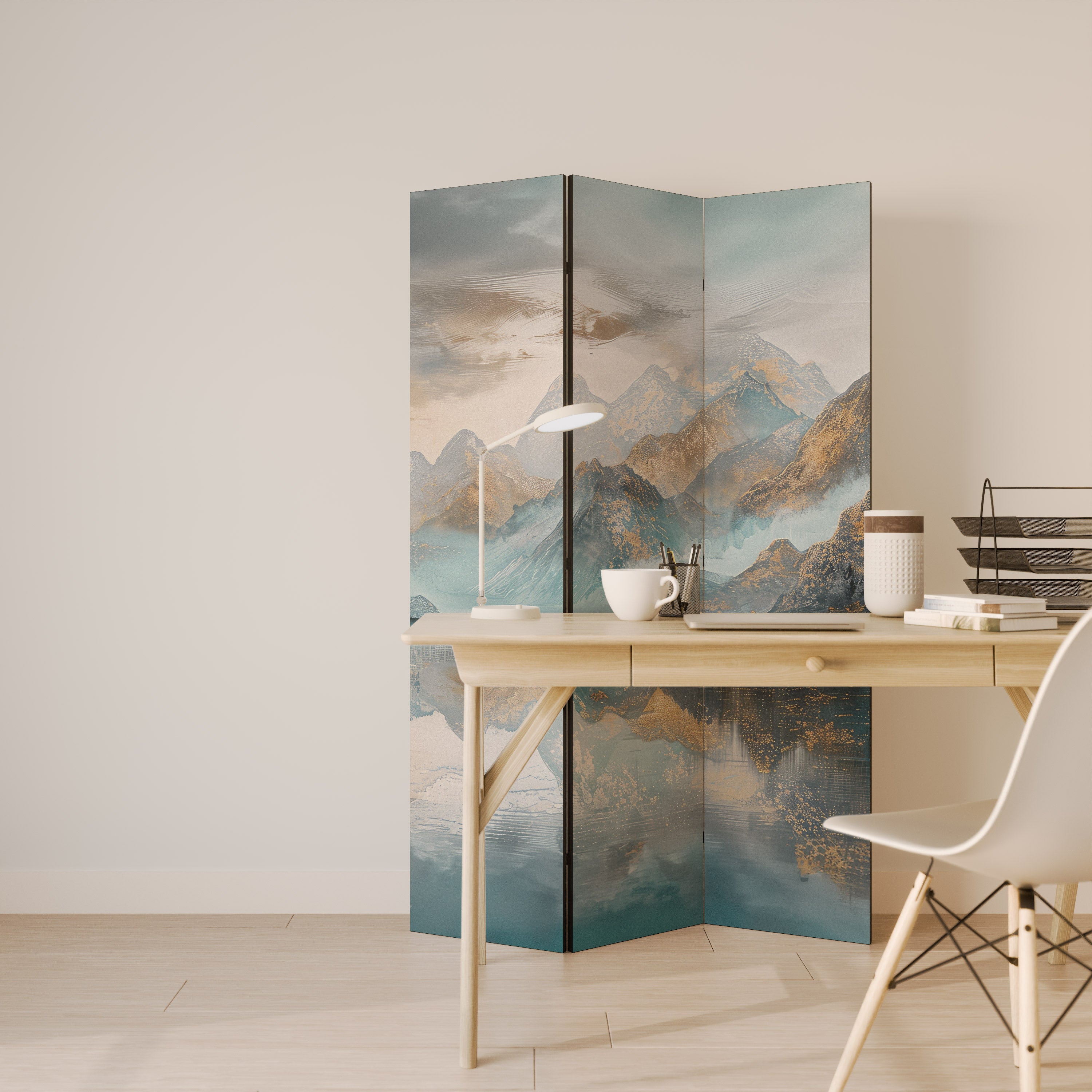 Biombo decorativo de 3 paneles AZURE SUMMITS