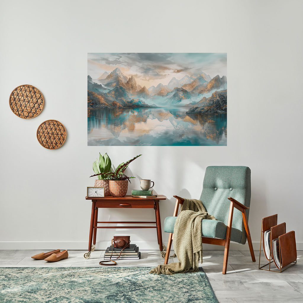 AZURE SUMMITS Peel and Stick Horizontal Poster