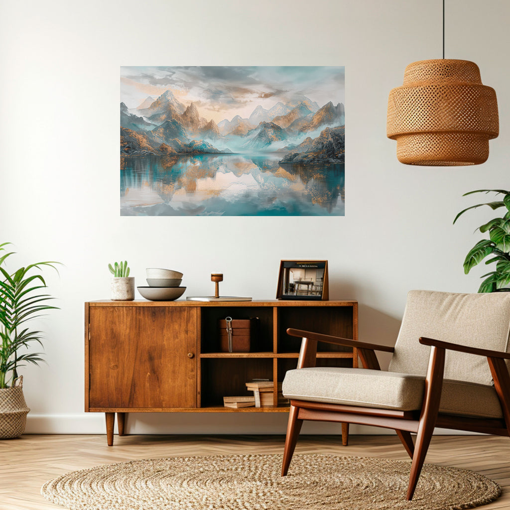 AZURE SUMMITS Peel and Stick Horizontal Poster