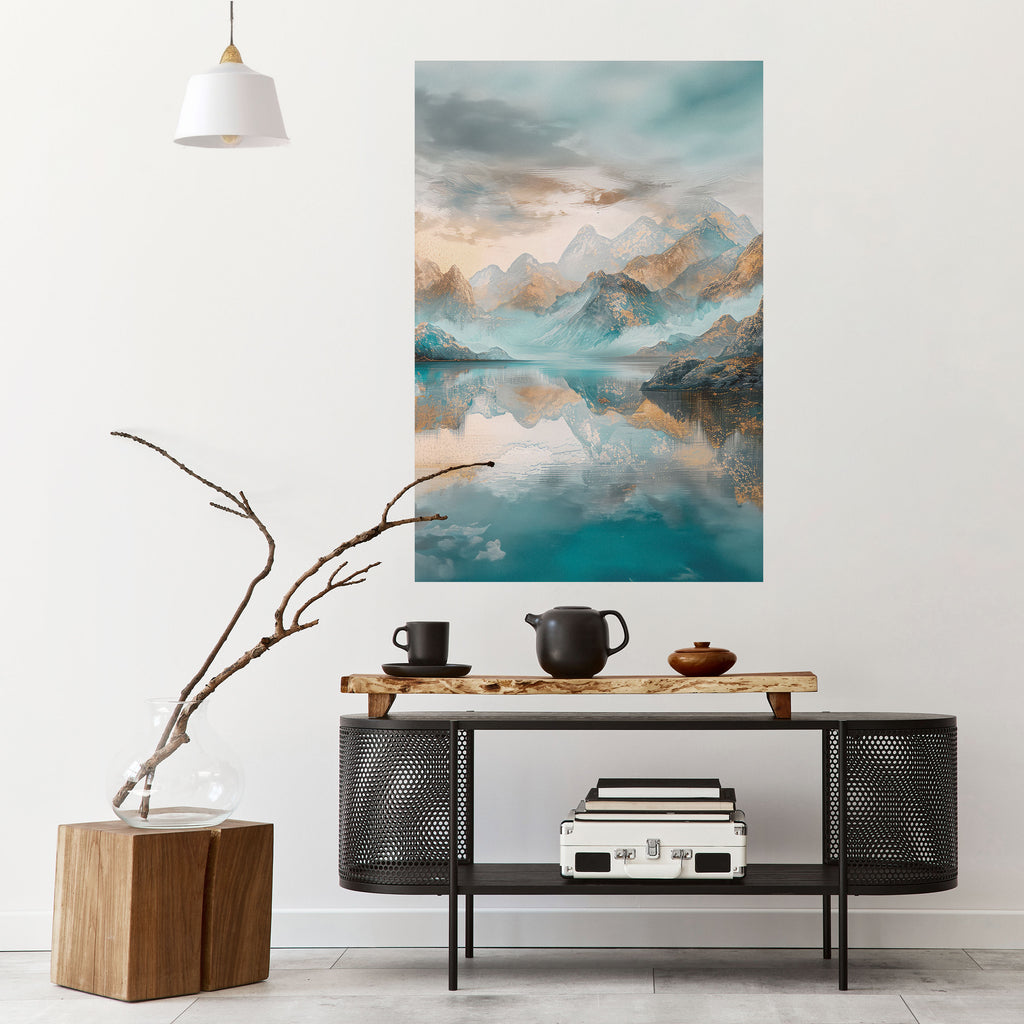 AZURE SUMMITS Peel and Stick Vertical Poster