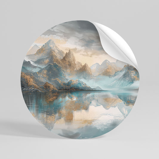 AZURE SUMMITS Peel and Stick Round Sticker