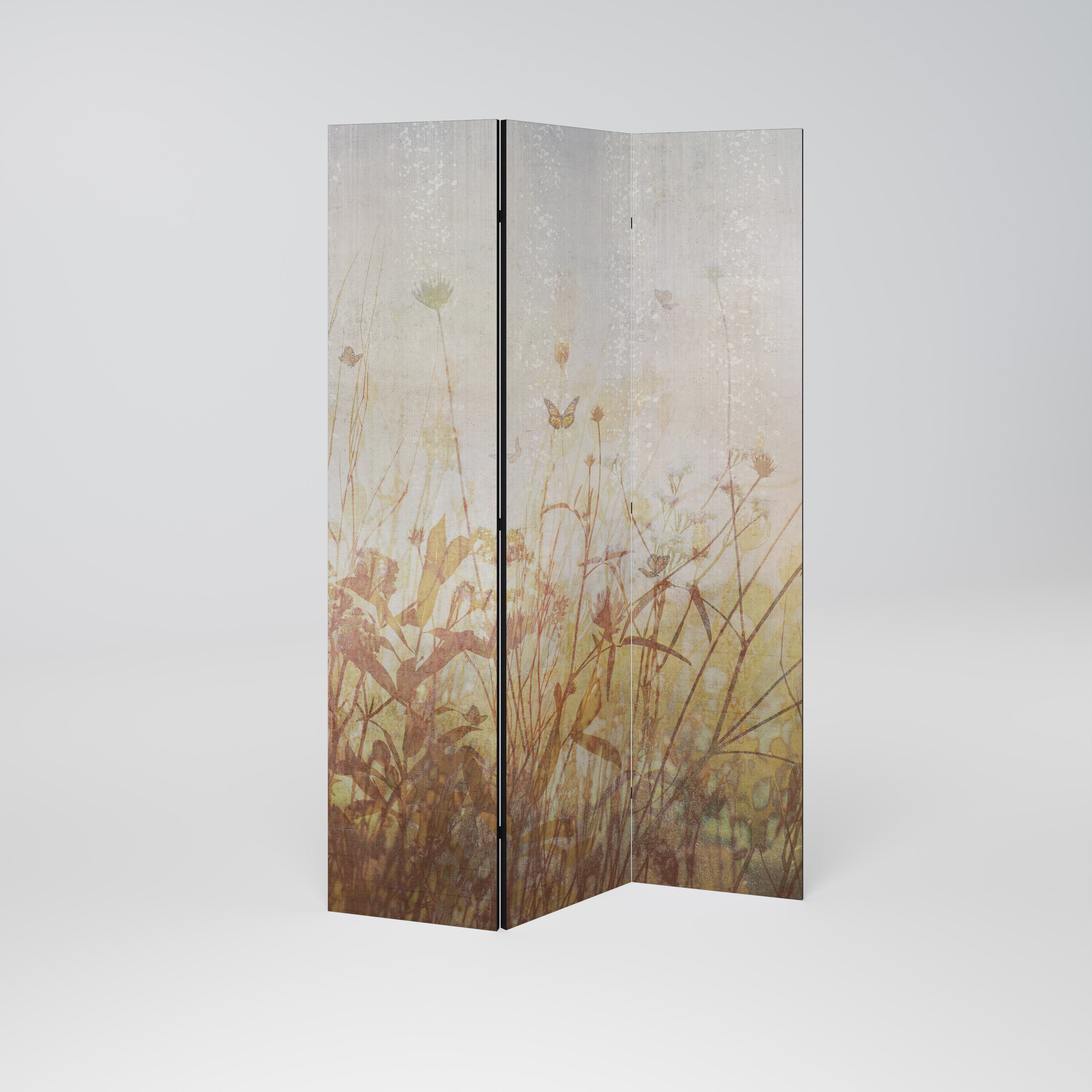 Biombo decorativo de 3 paneles MARIPOSAS DE LA PRADERA