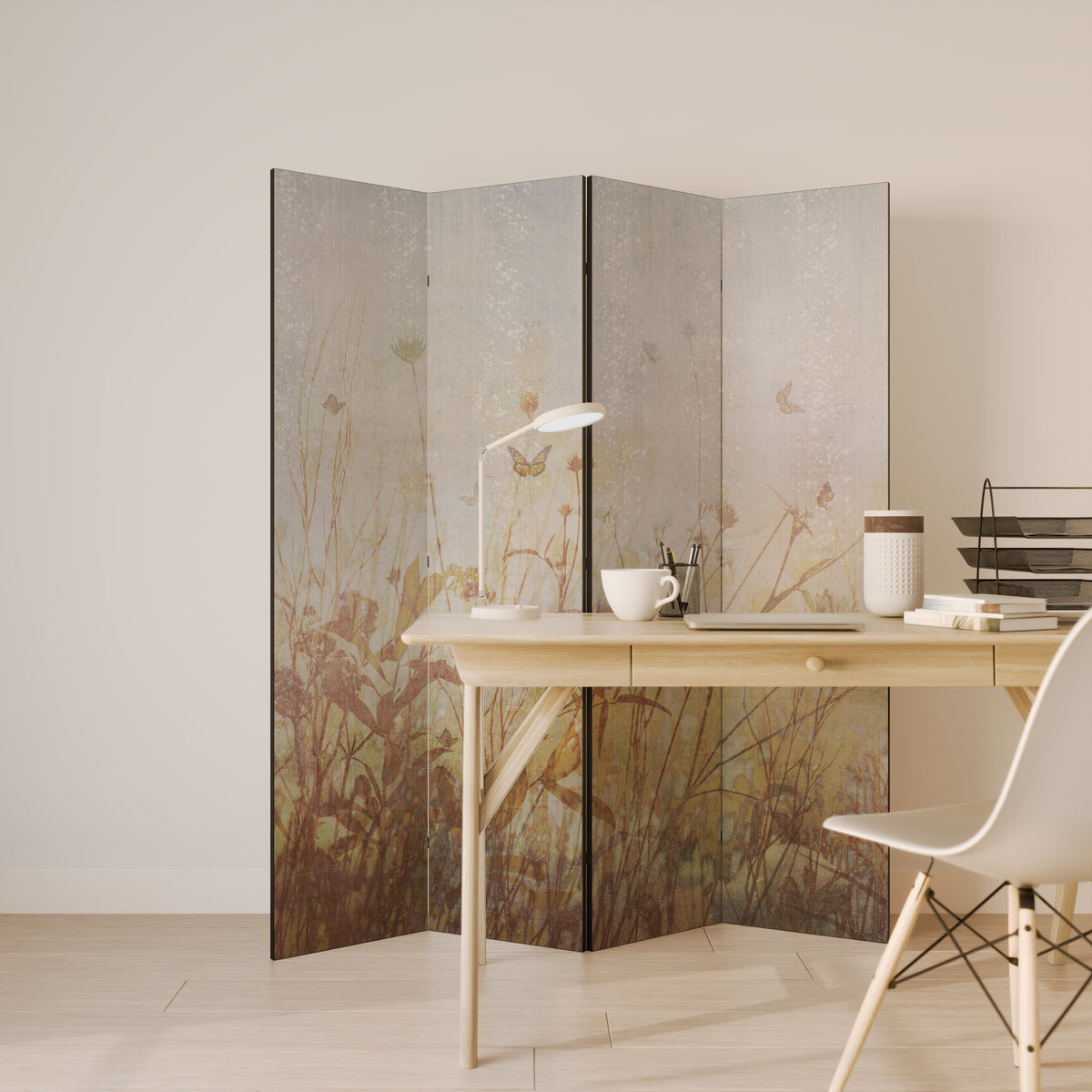 MEADOW BUTTERFLIES Biombo de 4 paneles
