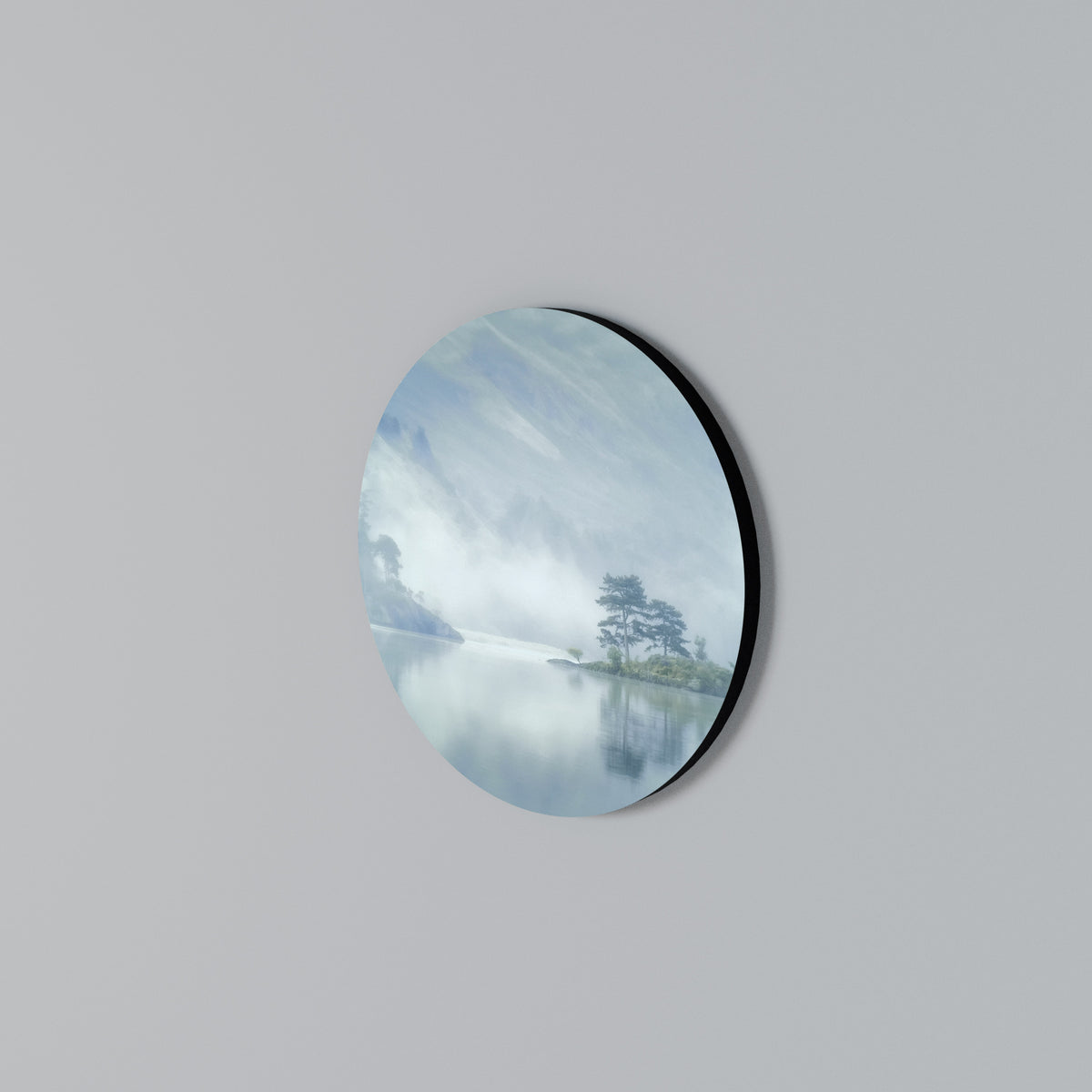 SILVER LAKE Arte de pared redondo