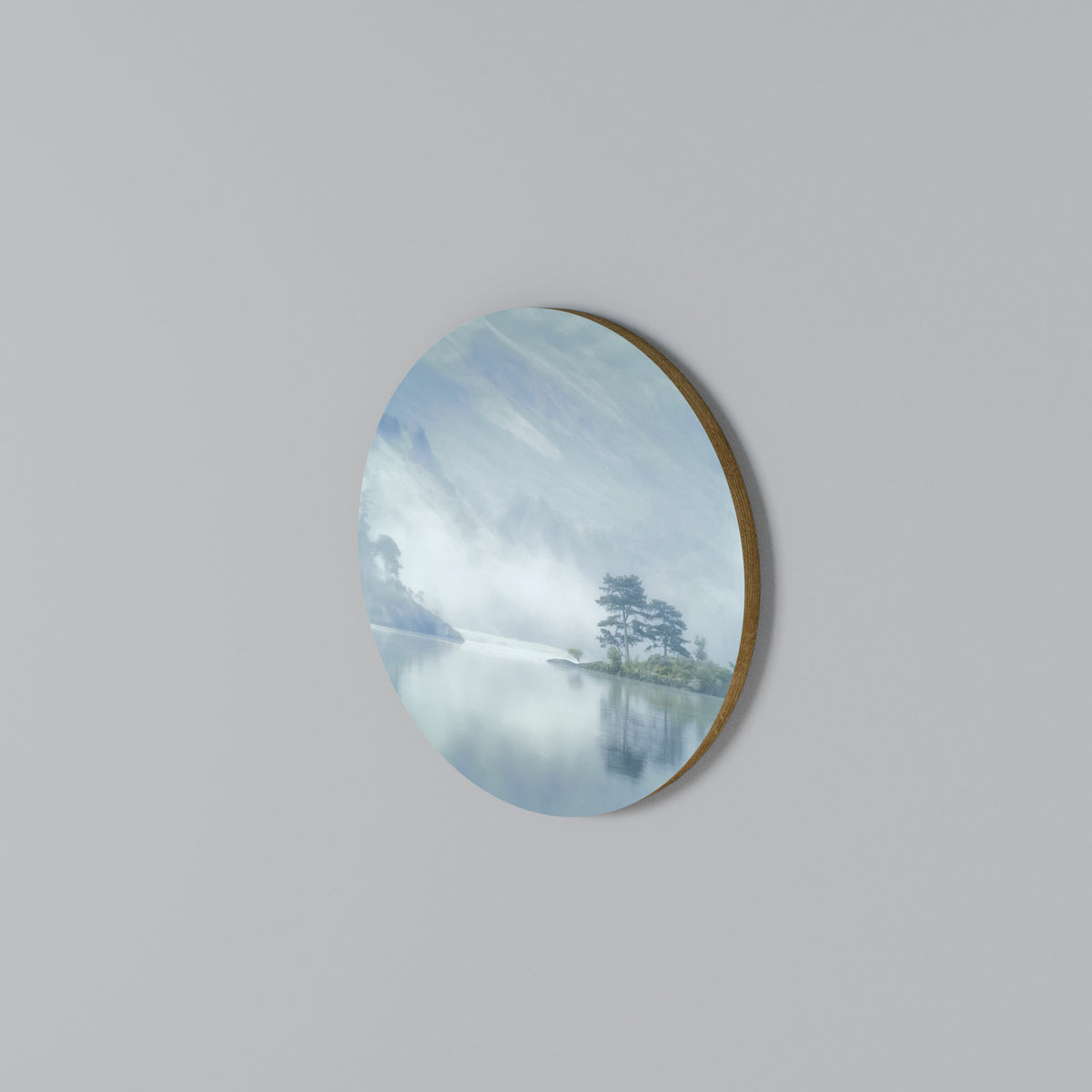 SILVER LAKE Arte de pared redondo