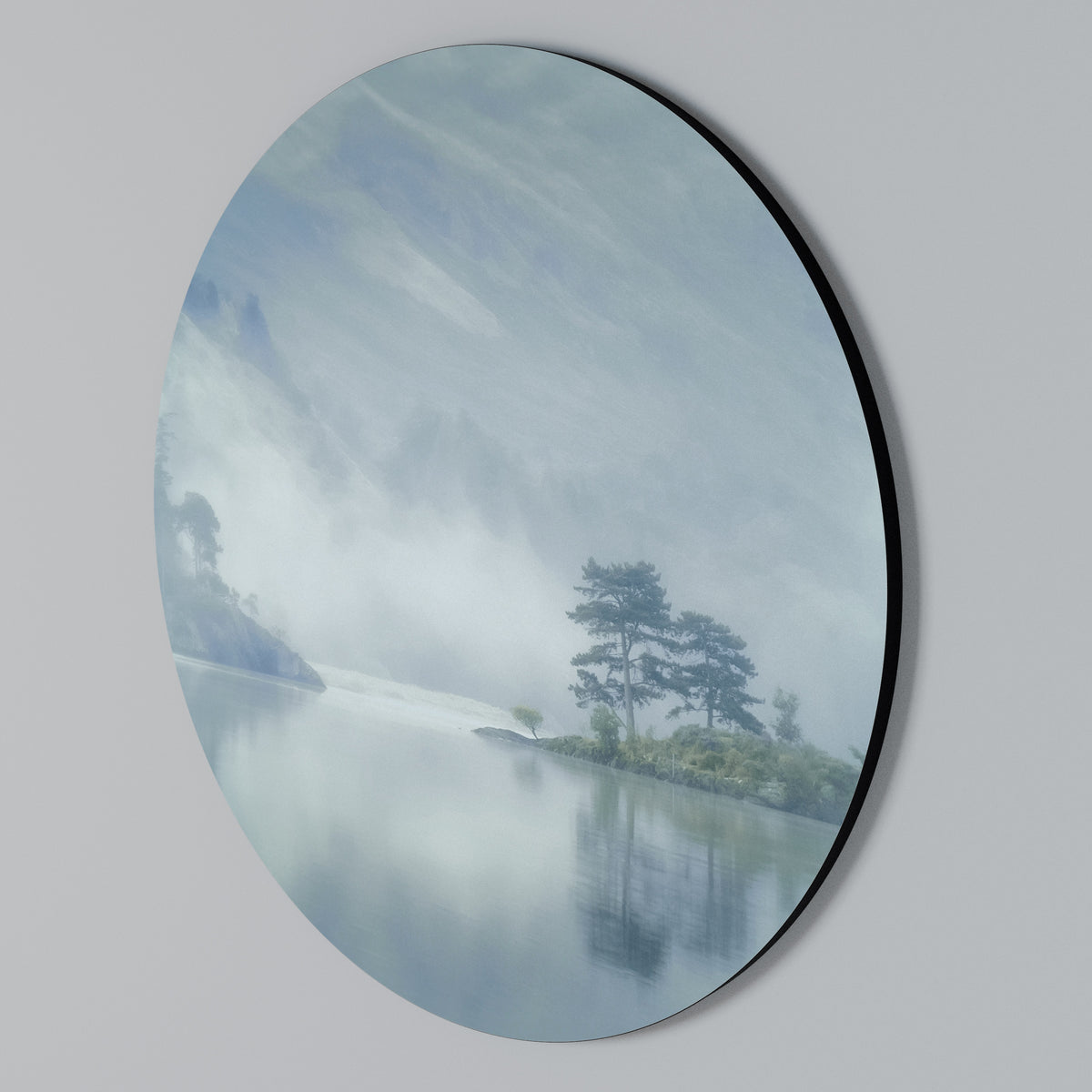 SILVER LAKE Arte de pared redondo