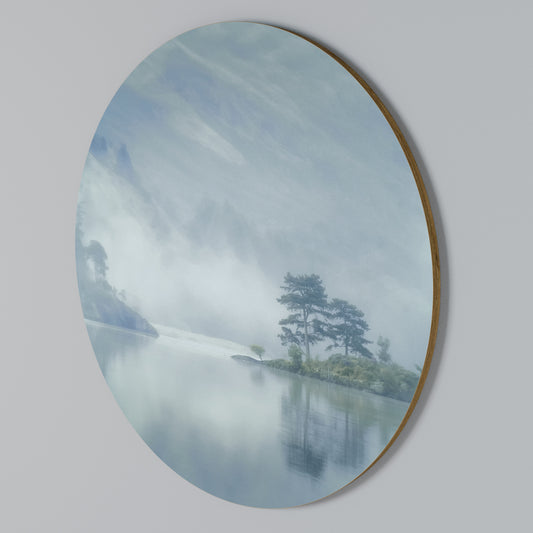 SILVER LAKE Arte de pared redondo