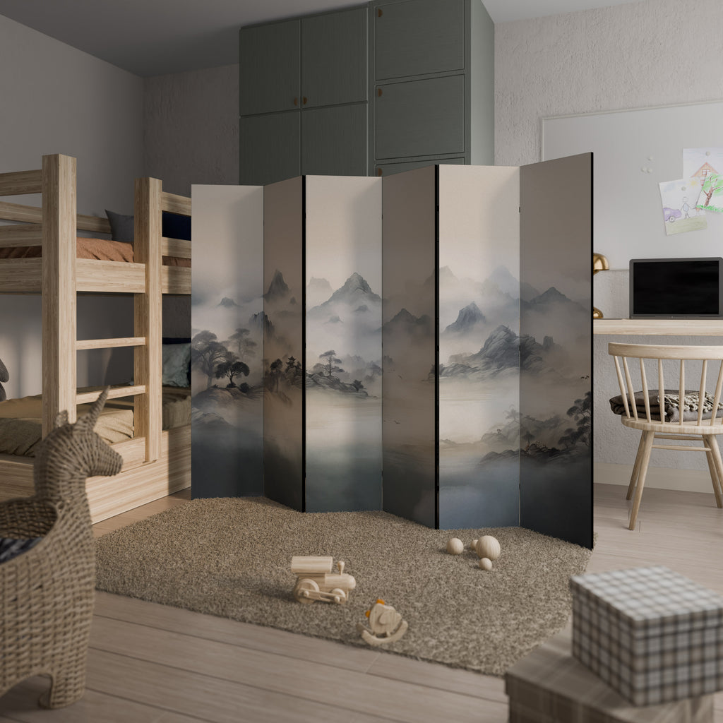 HIDDEN TEMPLE MIST 6-Panel Room Divider