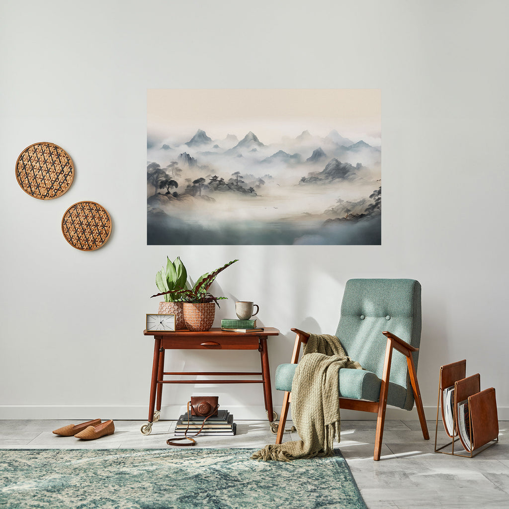 Póster horizontal autoadhesivo de HIDDEN TEMPLE MIST