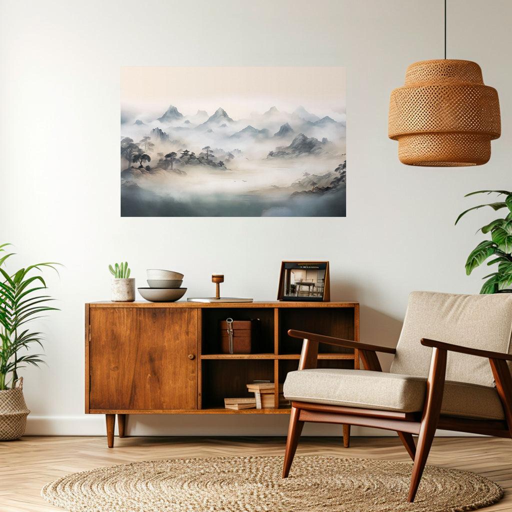 Póster horizontal autoadhesivo de HIDDEN TEMPLE MIST